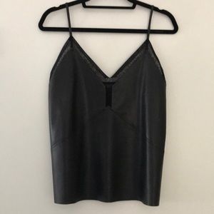Zara faux leather tank